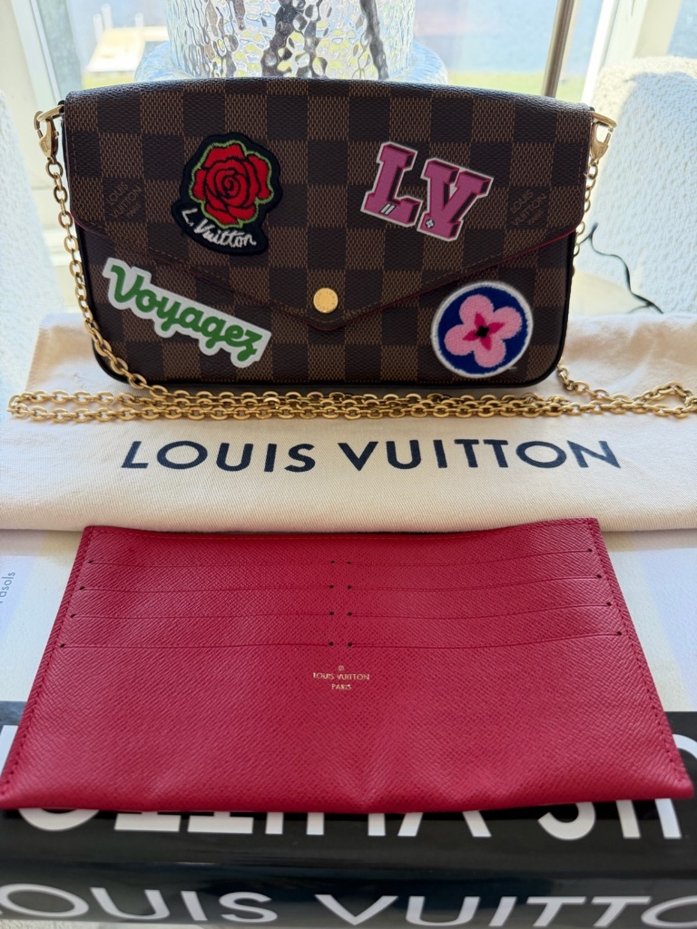 Authentic Louis Vuitton Pochette Félicie Damier Ebene canvas Crossbody - Picture 3 of 15